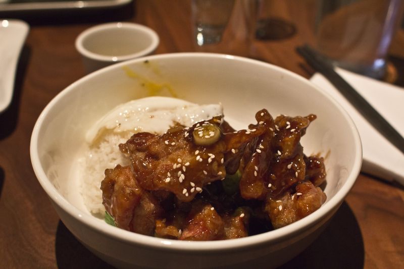 Fulton Valley Drunken Chicken Rice Bowl with Yu Choy, Fried Egg 