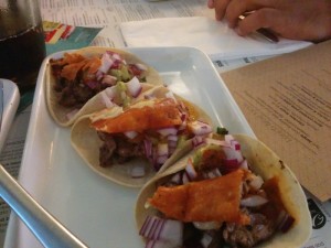 Grilled British steak taco