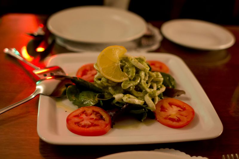Calimari al basil...