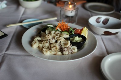 Crispy Calamari with Avocado Dip