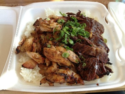 Chicken and Beef Teriyaki Combo Plate 