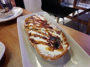 Toast with Cream Cheese and sugar Syrup