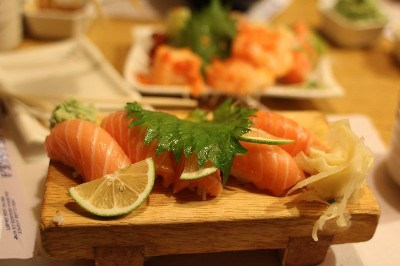 Sake Salmon Sushi at Akasaka Restaurant