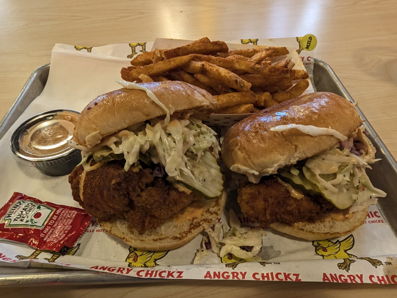 2 sliders and fries