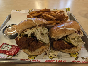 2 sliders and fries